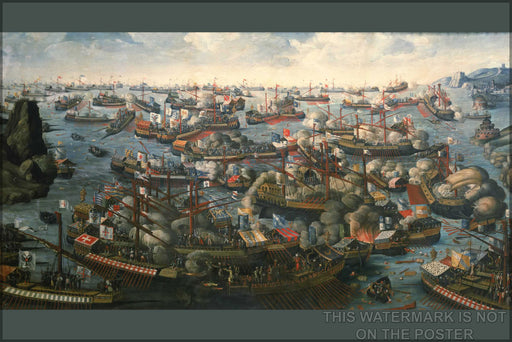 24"x36" Gallery Poster, Battle of Lepanto in 1571