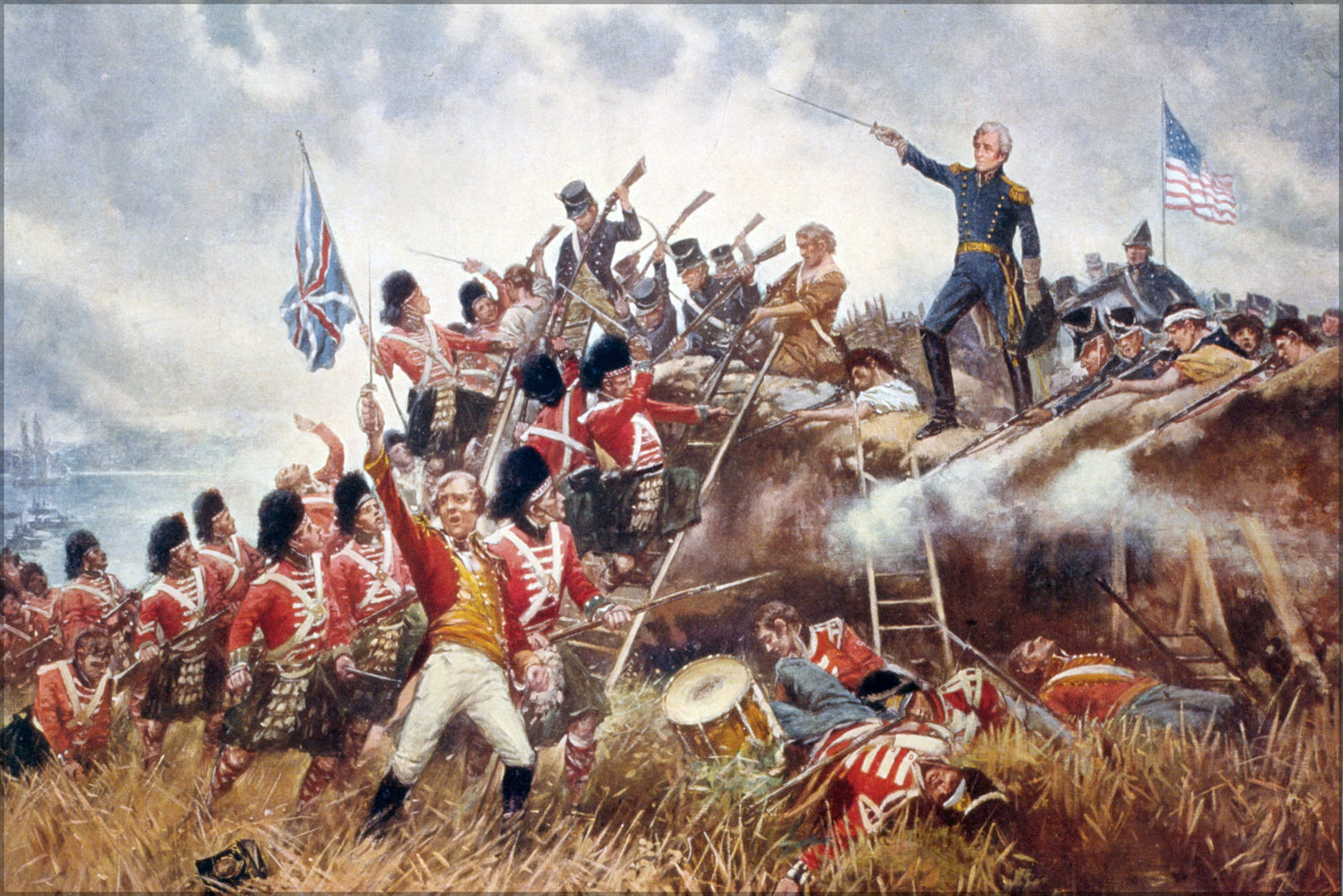 24"x36" Gallery Poster, Battle of New Orleans President Jackson