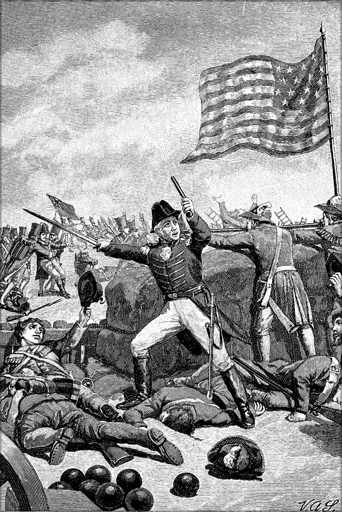 24"x36" Gallery Poster, Battle of New Orleans black and white