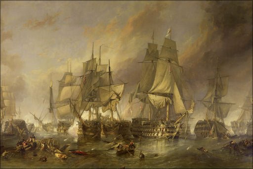 24"x36" Gallery Poster, Battle of Trafalgar by Clarkson Stanfield 19th century