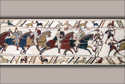 24"x36" Gallery Poster, Bayeux Tapestry Battle of Hastings Norman knights and archers