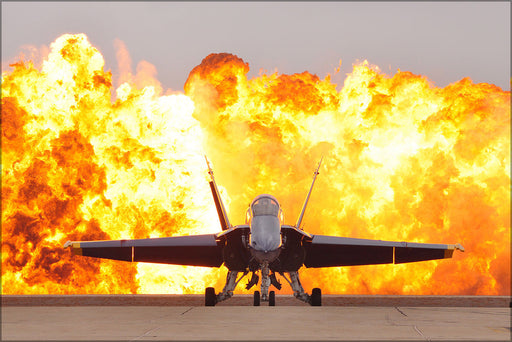 24"x36" Gallery Poster, Blue Angels FA-18 Hornet f-18