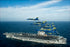 24"x36" Gallery Poster, Blue Angels over aircraft carrier USS George H.W. Bush (CVN 77)