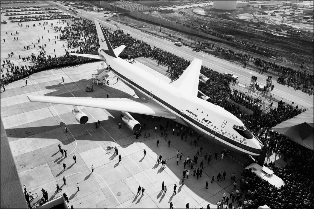 24"x36" Gallery Poster, Boeing 747, being displayed to the public for the first time 1968