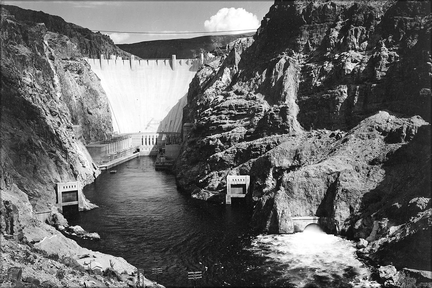 24"x36" Gallery Poster, Boulder Dam from Across the Colorado River by Ansel Adams c1941