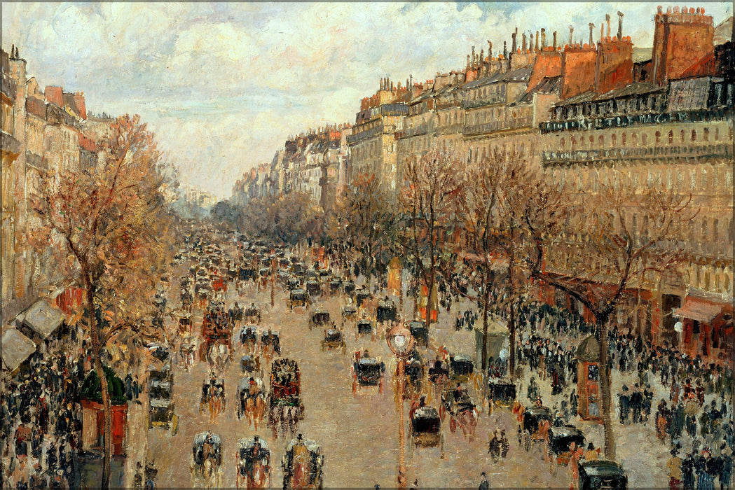 24"x36" Gallery Poster, Boulevard Montmartre Paris by camille pissarro 1897