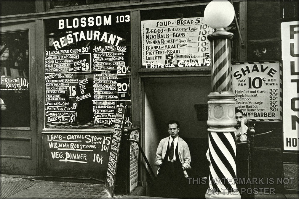 24"x36" Gallery Poster, Bowery restaurant in 1935,