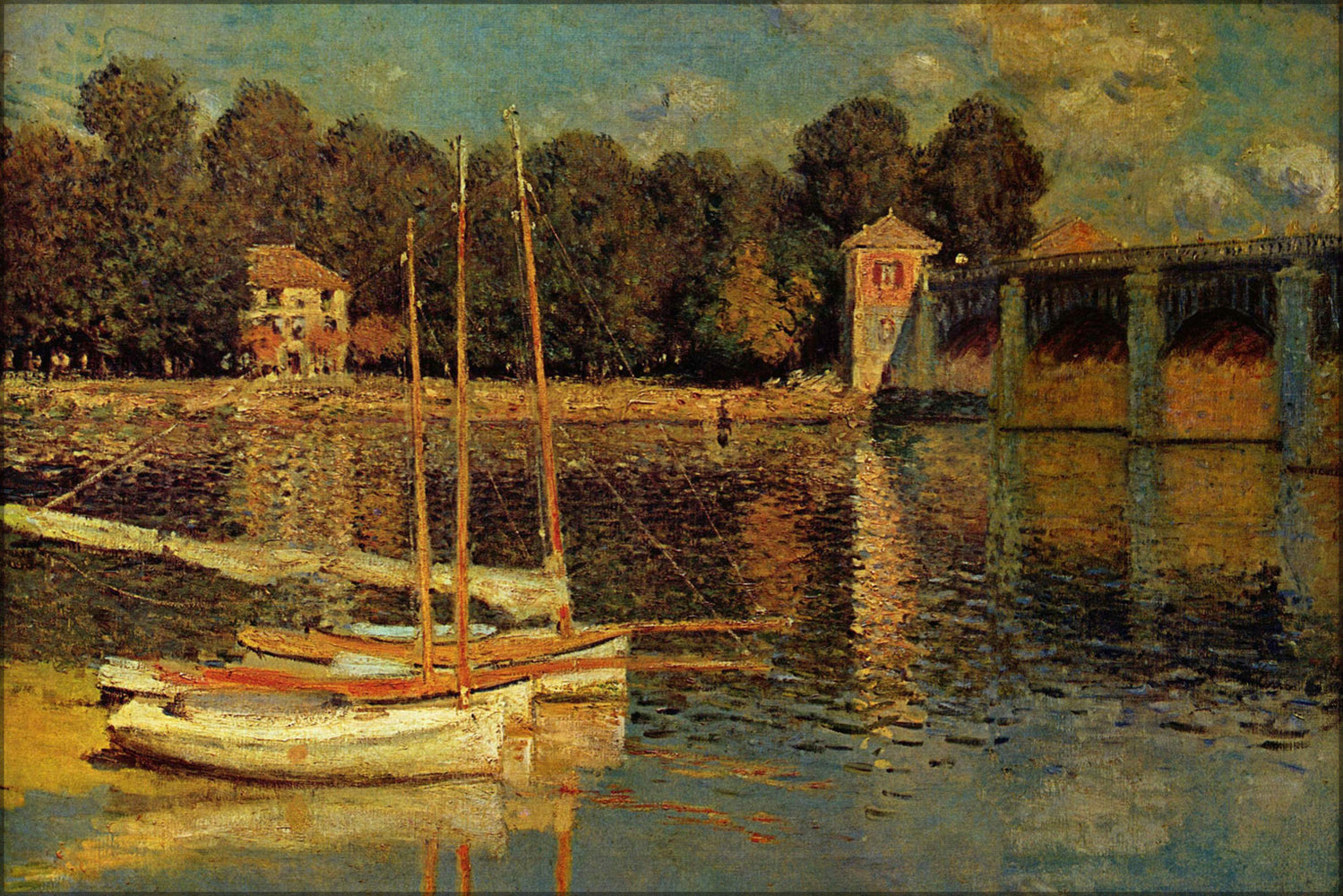 24"x36" Gallery Poster, Bridge at Argenteuil by claude monet 1874