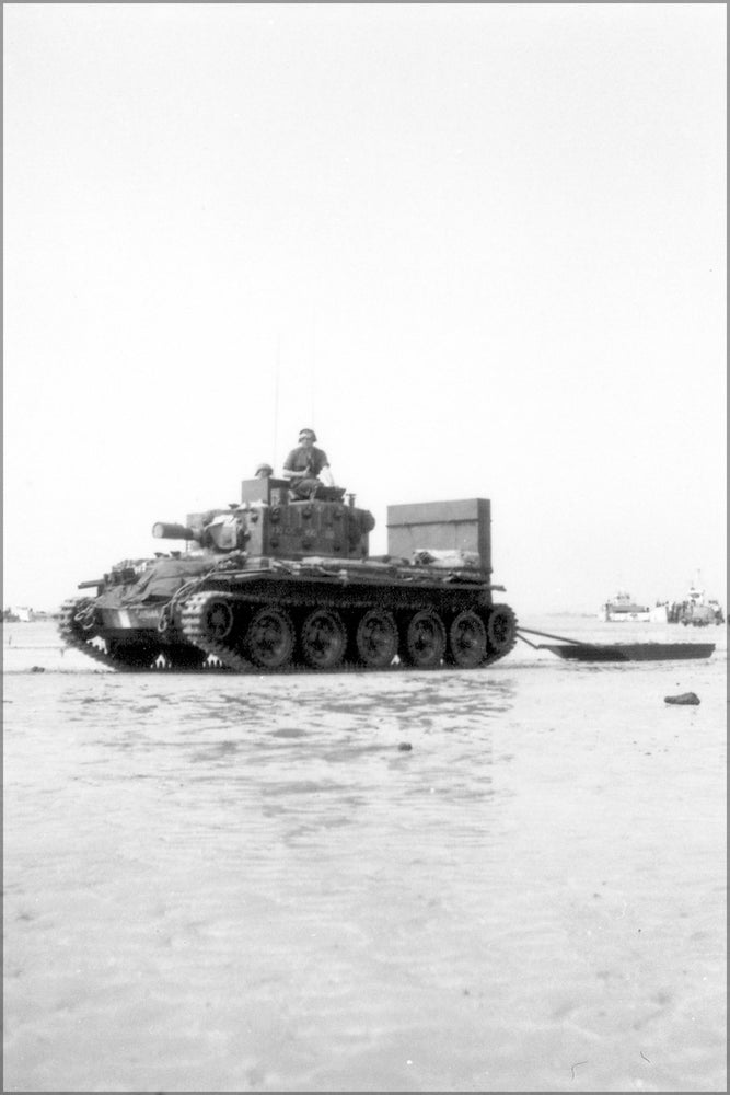 24"x36" Gallery Poster, British Centaur IV tank towing an ammunition sled. 1944