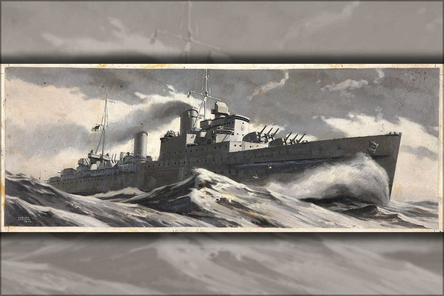 24"x36" Gallery Poster, British Cruiser by Edward Osmond 1934