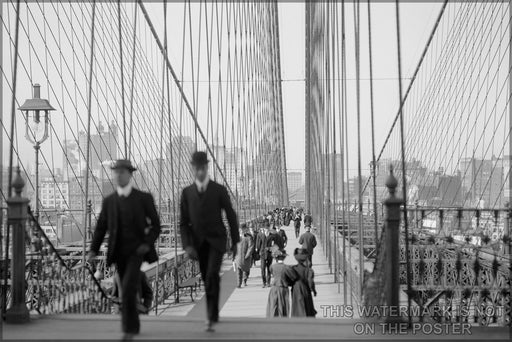 24"x36" Gallery Poster, Brooklyn Bridge, New York, N.Y c1900