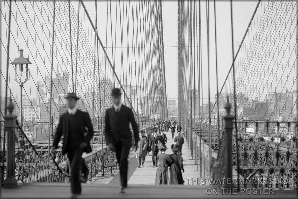 24"x36" Gallery Poster, Brooklyn Bridge, New York, N.Y c1900