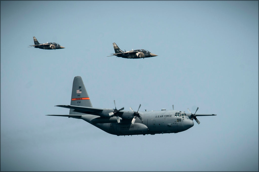 24"x36" Gallery Poster, C-130 Hercules 182nd Airlift Wing, Canadian Alpha Jets