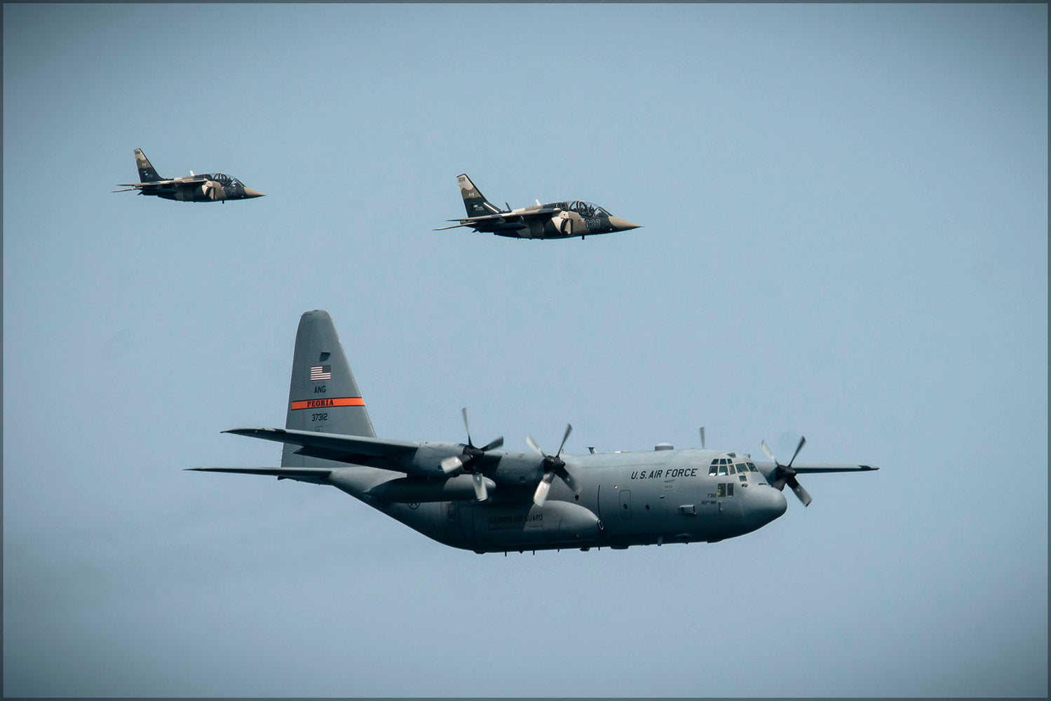 24"x36" Gallery Poster, C-130 Hercules 182nd Airlift Wing, Canadian Alpha Jets