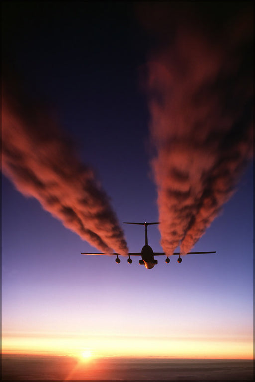 24"x36" Gallery Poster, C-141 Starlifter leaves a contrail over Antarctica