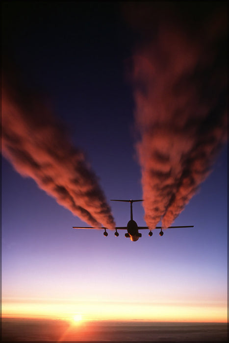 24"x36" Gallery Poster, C-141 Starlifter leaves a contrail over Antarctica