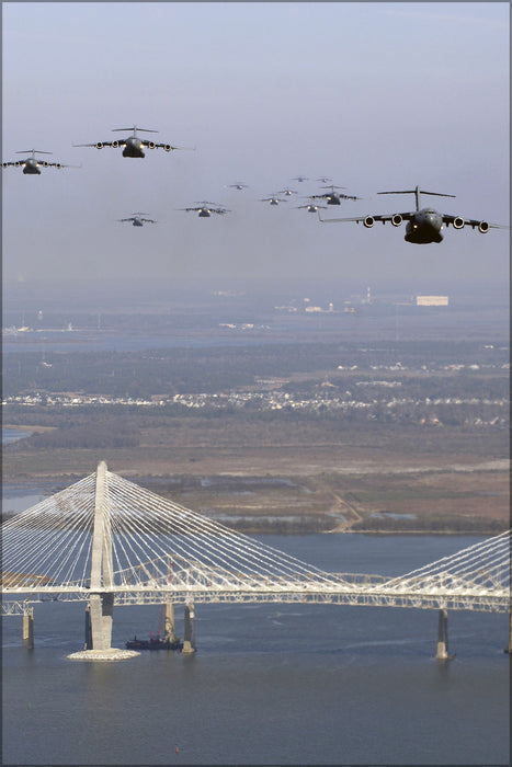 24"x36" Gallery Poster, C-17 Globemaster III 437th AW 315th AW, Charleston South Carolina