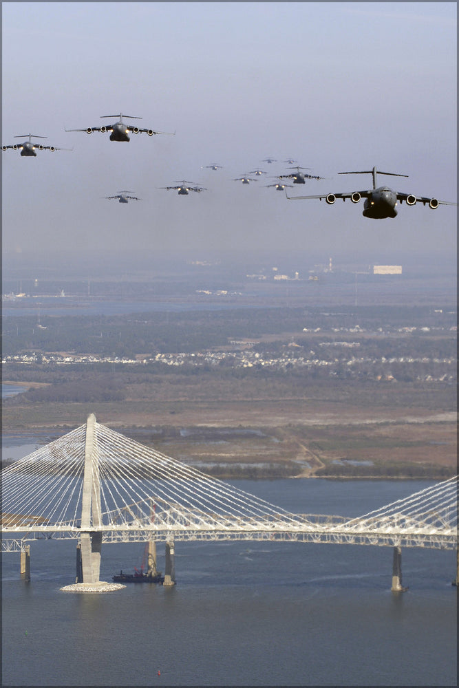 24"x36" Gallery Poster, C-17 Globemaster III 437th AW 315th AW, Charleston South Carolina