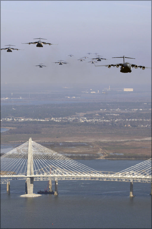 24"x36" Gallery Poster, C-17 Globemaster III 437th AW 315th AW, Charleston South Carolina