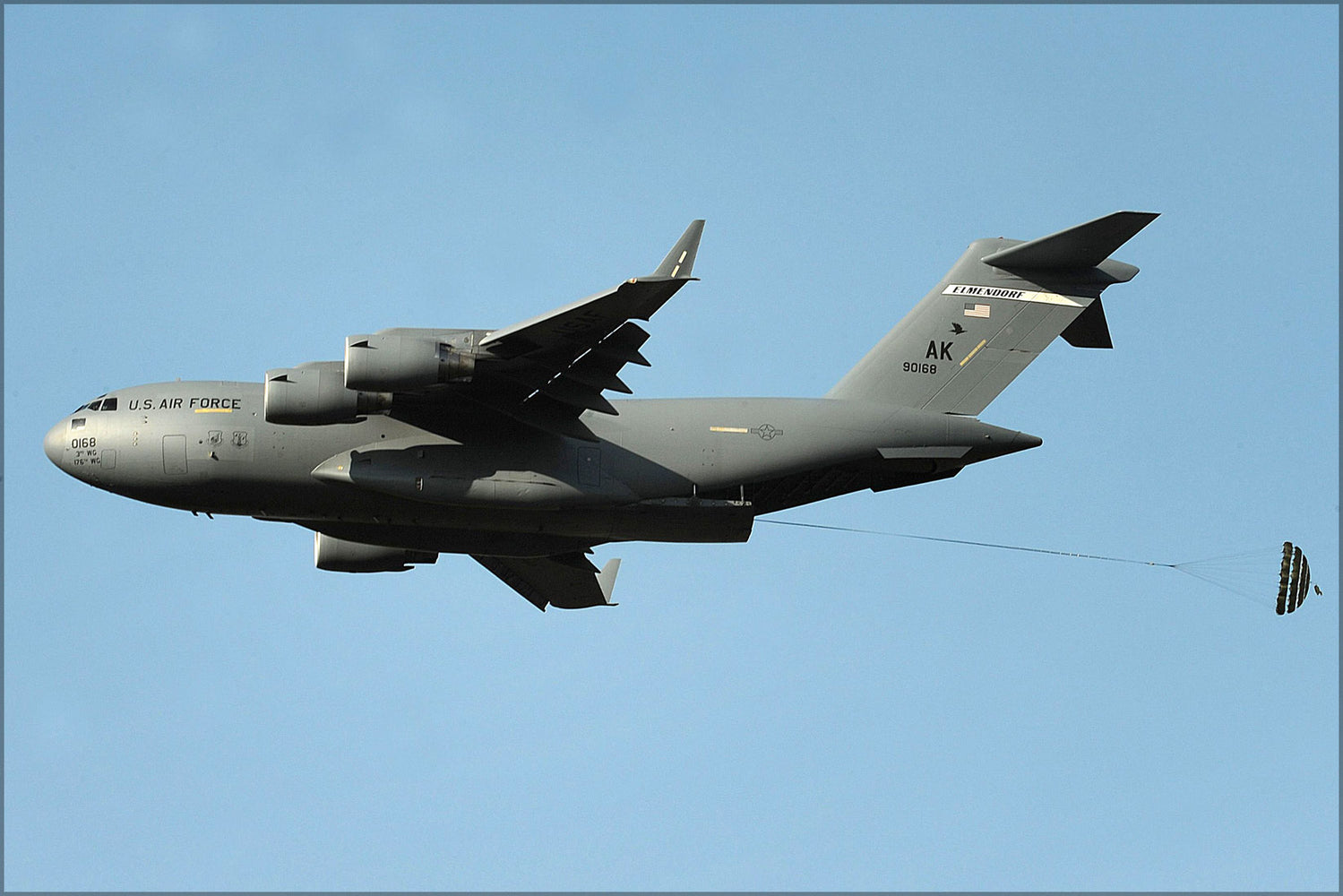 24"x36" Gallery Poster, C-17 Globemaster III during an aerial delivery