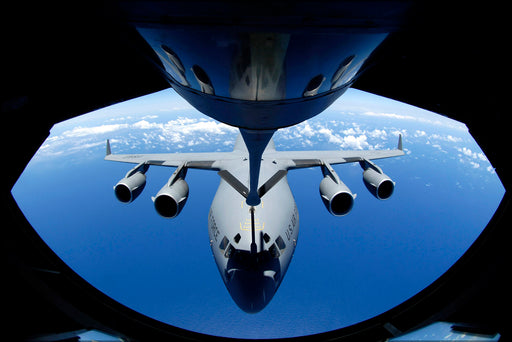24"x36" Gallery Poster, C-17 Globemaster III refuling by Boeing KC-135 Stratotanker