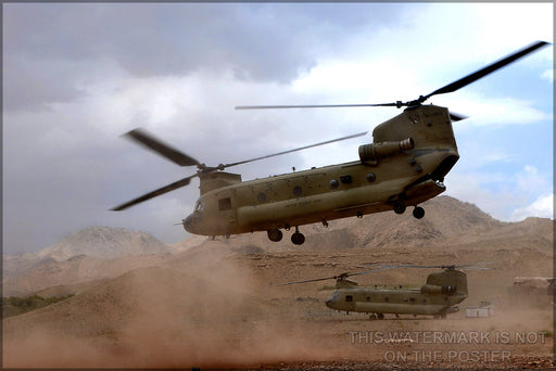 24"x36" Gallery Poster, CH-47 Chinook Afghanistan 101st Airborne 2010