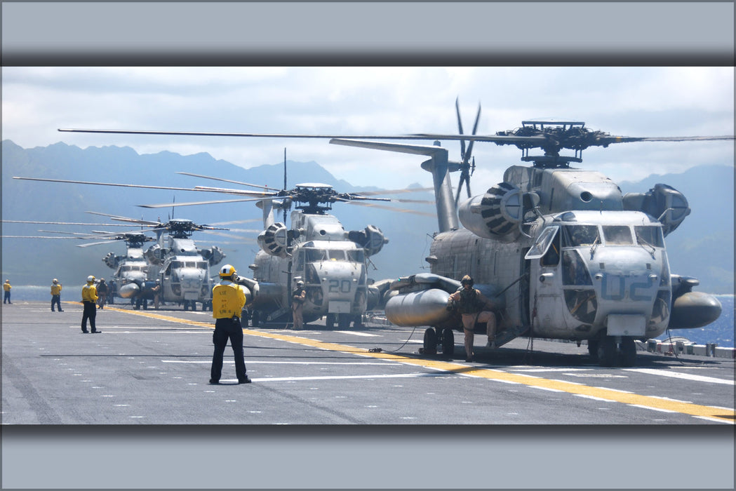 24"x36" Gallery Poster, CH-53D Sea Stallions USS Bonhomme Richard (LHD 6)