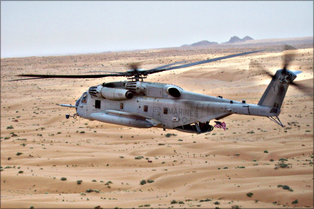 24"x36" Gallery Poster, CH-53E Super Stallion helicopter S of Kandahar, Afghanistan