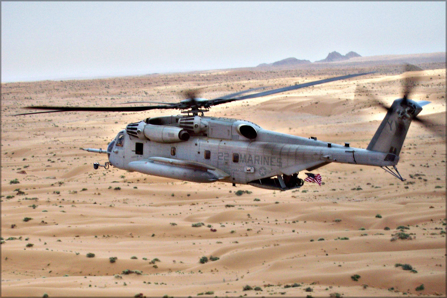 24"x36" Gallery Poster, CH-53E Super Stallion helicopter S of Kandahar, Afghanistan