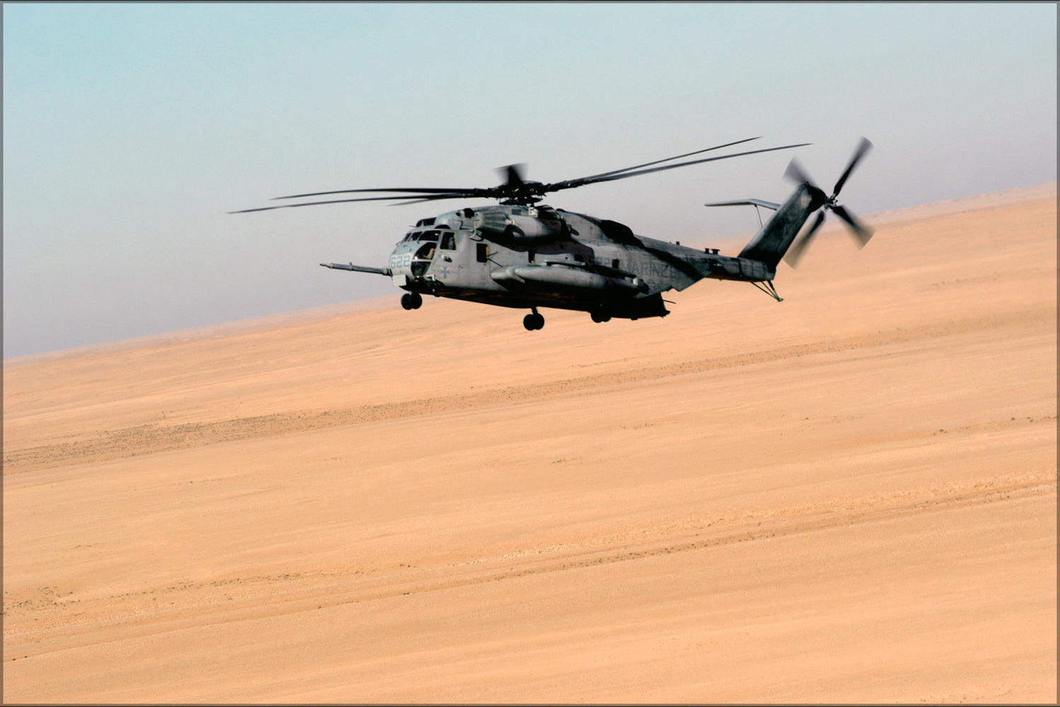 24"x36" Gallery Poster, CH-53E helicopter over Anbar Province, Iraq. Dec. 13, 2004