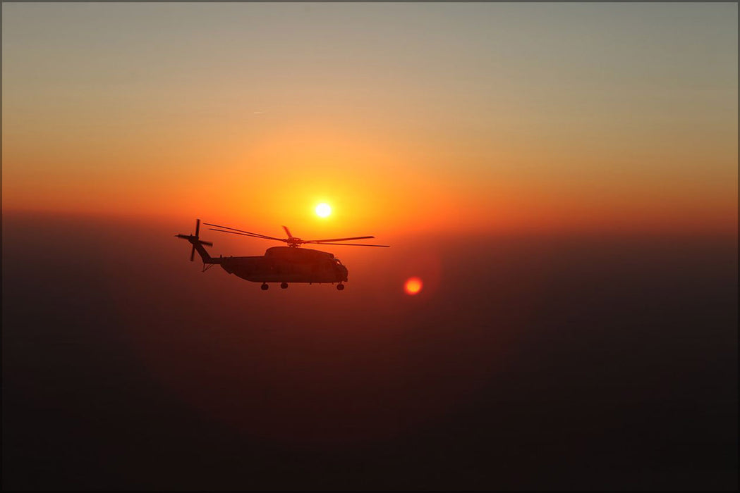 24"x36" Gallery Poster, CH-53 sea stallion Flying a Mission in Afghanistan