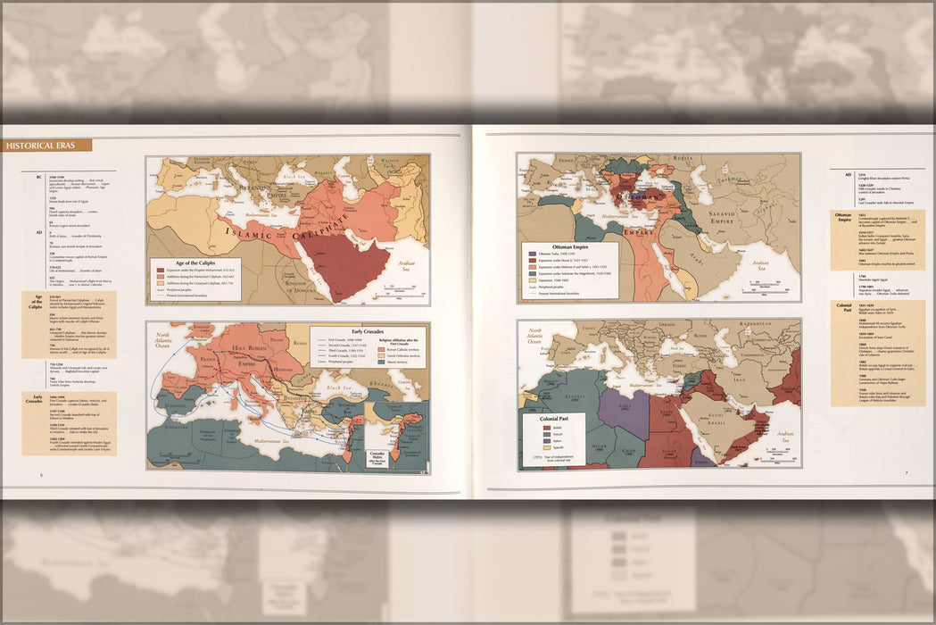 24"x36" Gallery Poster, CIA Map of Middle East Historical Eras