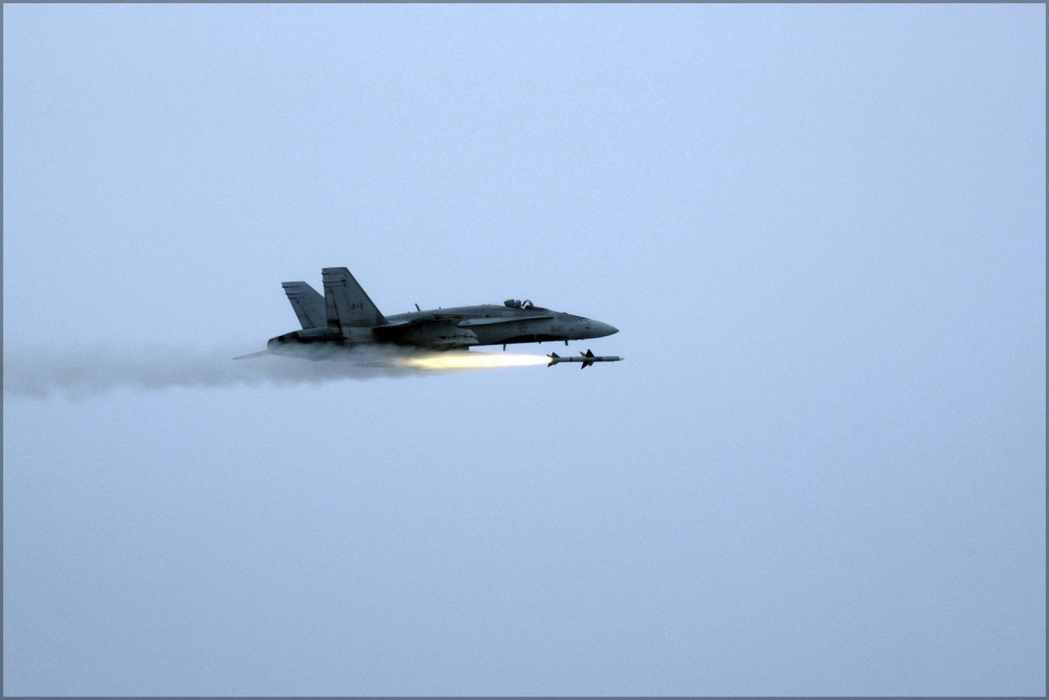 24"x36" Gallery Poster, Canadian Forces CF-18A Hornet f-18 4th Wing, AIM-7 Sparrow