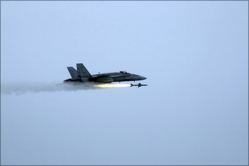24"x36" Gallery Poster, Canadian Forces CF-18A Hornet f-18 4th Wing, AIM-7 Sparrow