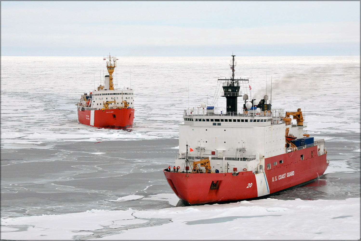 24"x36" Gallery Poster, Canadian U.S. coast guard ice breakers Louis S. St Laurent Healy