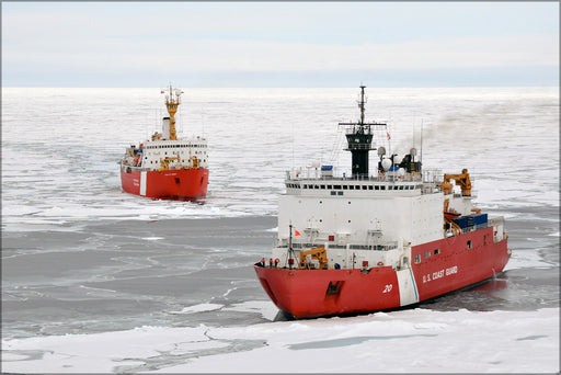 24"x36" Gallery Poster, Canadian U.S. coast guard ice breakers Louis S. St Laurent Healy