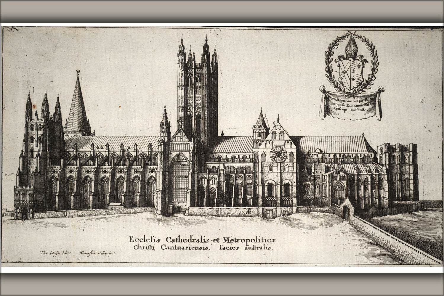 24"x36" Gallery Poster, Canterbury Cathedral south side 17th Century