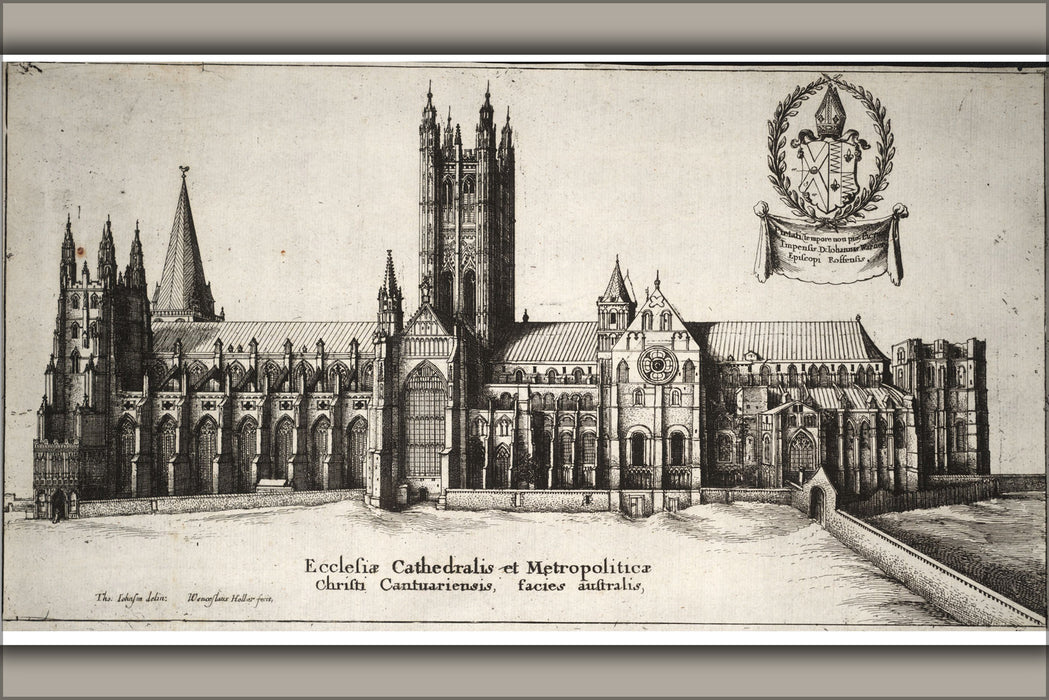 24"x36" Gallery Poster, Canterbury Cathedral south side 17th Century