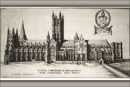 24"x36" Gallery Poster, Canterbury Cathedral south side 17th Century