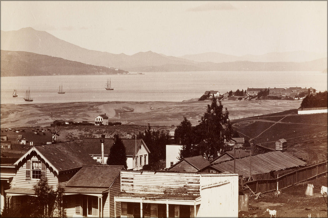 24"x36" Gallery Poster, Carleton Watkins (American - (Sausalito, Tamalpais and Richardson's Bay from San Francisco)