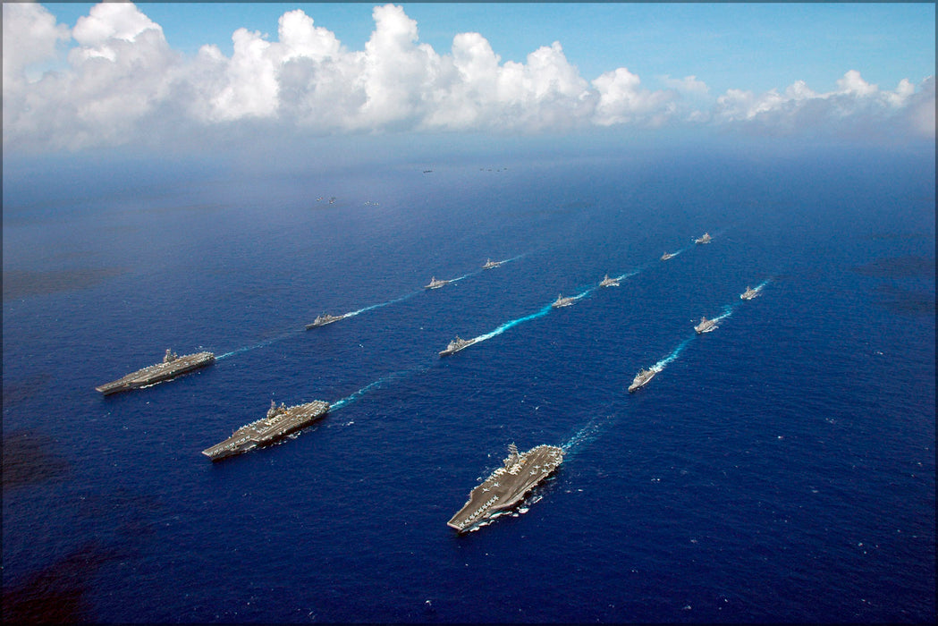 24"x36" Gallery Poster, Carrier Strike Group uss kitty hawk ronald reagan abraham lincoln