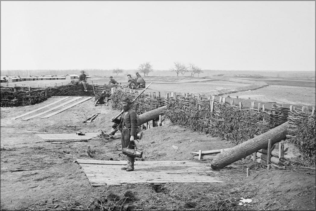 24"x36" Gallery Poster, Centreville, Virginia, Quaker Guns in the fort on the heights. 1862