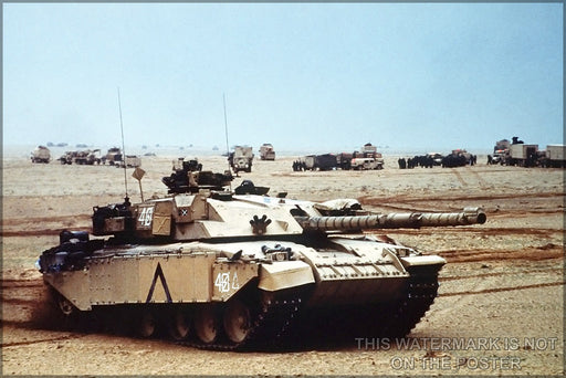 24"x36" Gallery Poster, Challenger main battle tank  operation desert storm BRITISH