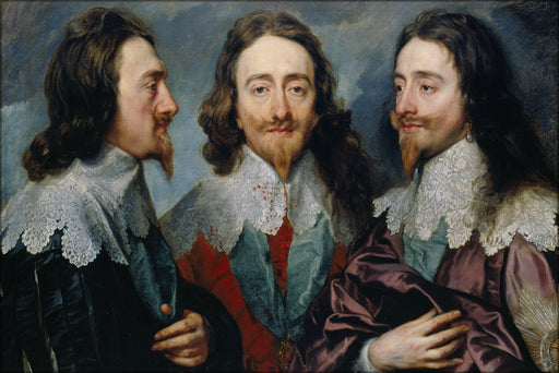 24"x36" Gallery Poster, Charles I in Three Positions, by Anthony van Dyck 1635