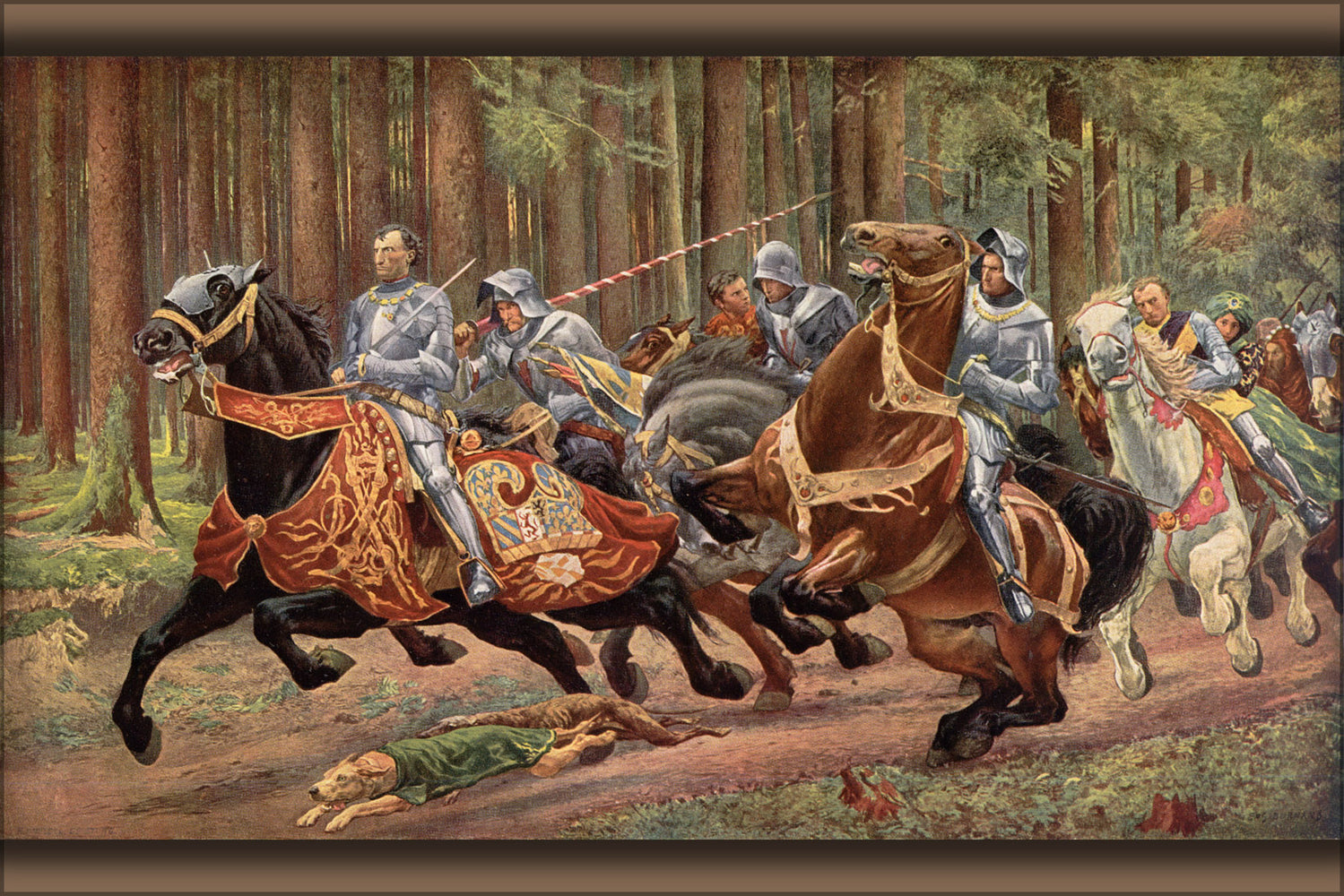 24"x36" Gallery Poster, Charles the bold flight after the battle of Grandson 1894