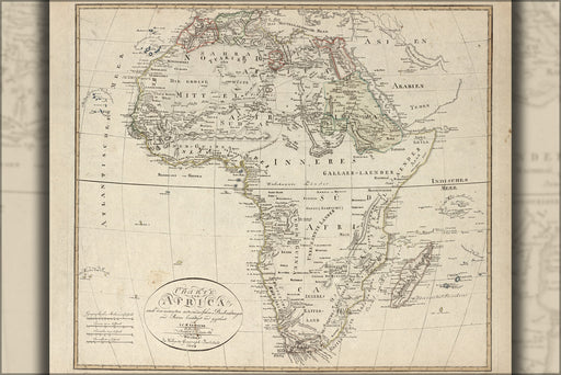 24"x36" Gallery Poster, Charte von Africa map 1804