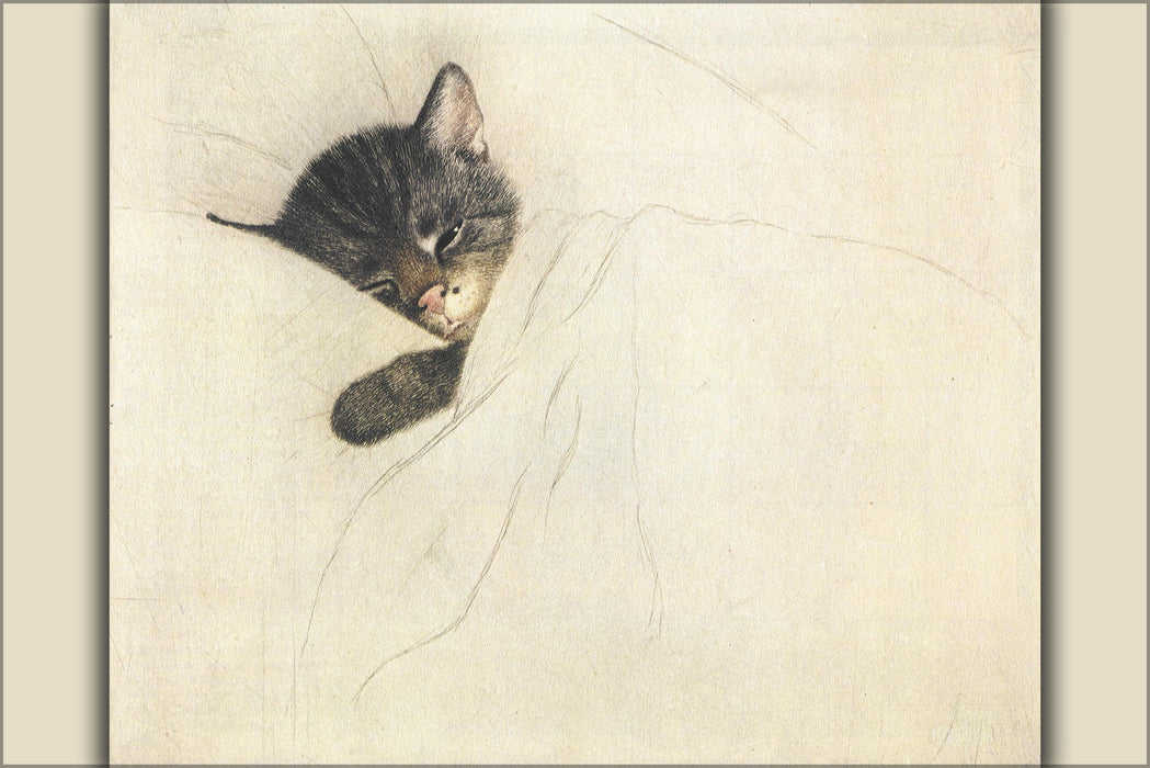 24"x36" Gallery Poster, Chessie the Railroad Kitten by Guido Gruenewald c1933