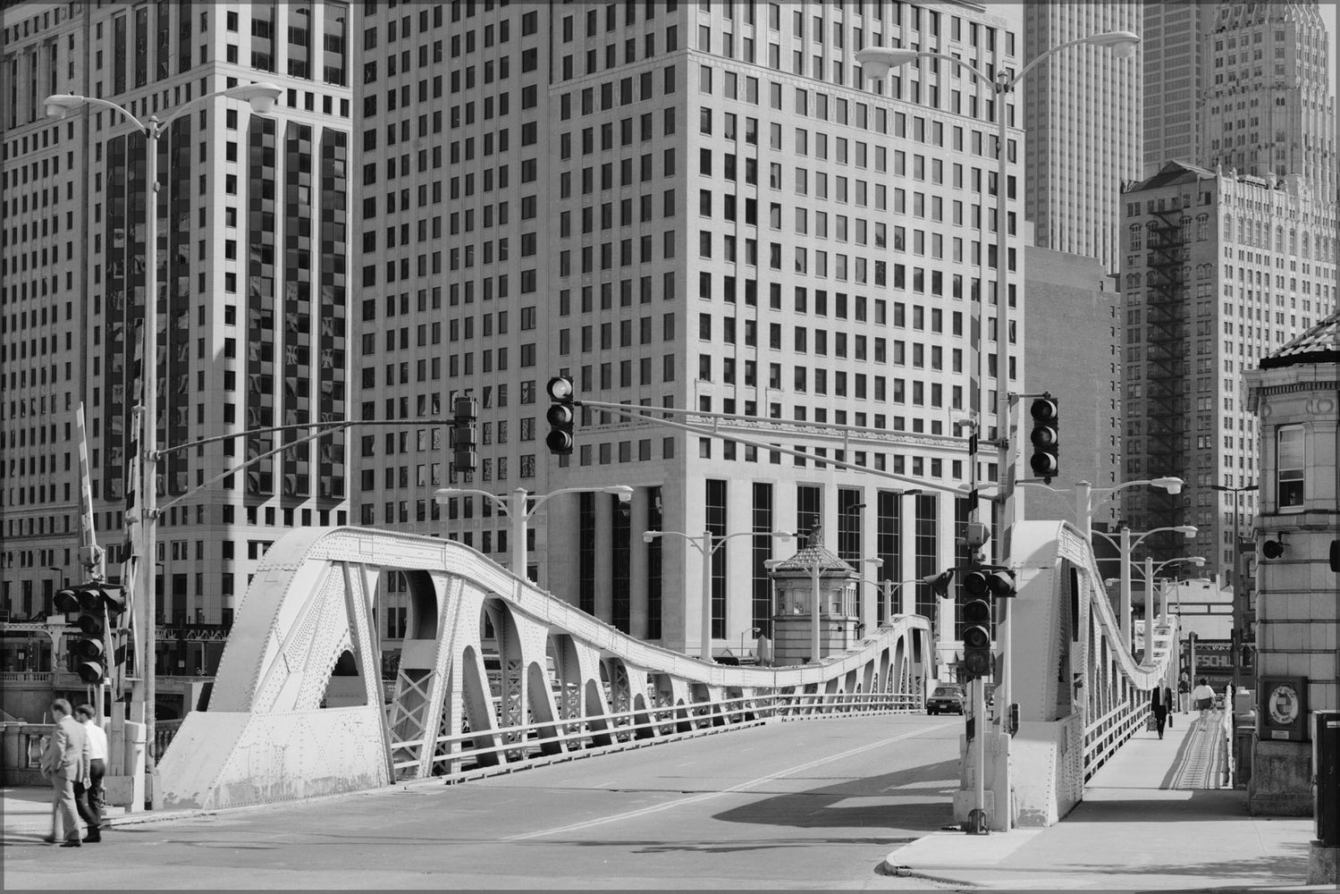 24"x36" Gallery Poster, Chicago River Bascule Bridge, Franklin Street, 1987