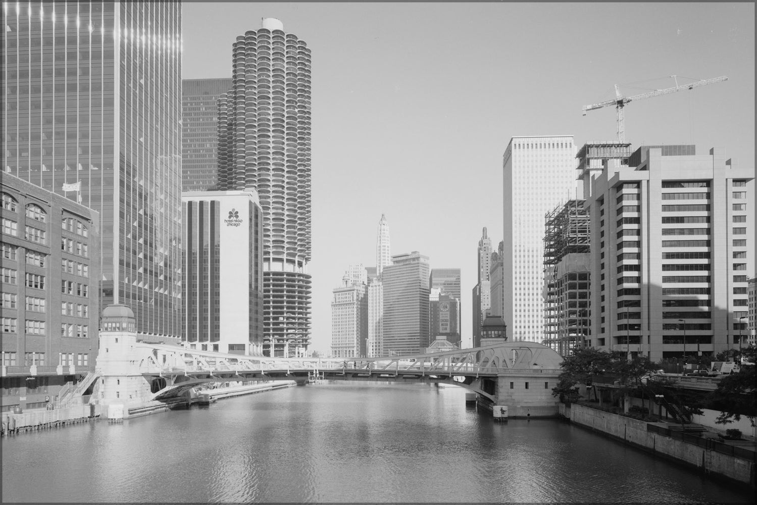 24"x36" Gallery Poster, Chicago River Clark Street Bascule Bridge