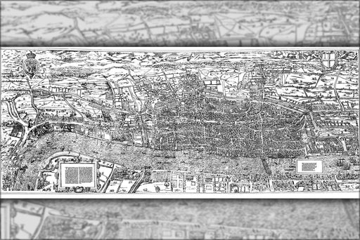 24"x36" Gallery Poster, Civitas Londinium or The Agas Map of London late 1500s
